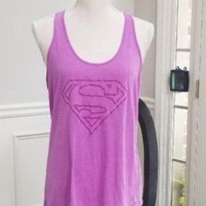 Under Armour Pink Superman Racer Back Tank Size Small